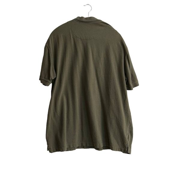 redhead brand co. men polo shirt 3/4 button short sleeve green sz xl - Picture 2 of 10